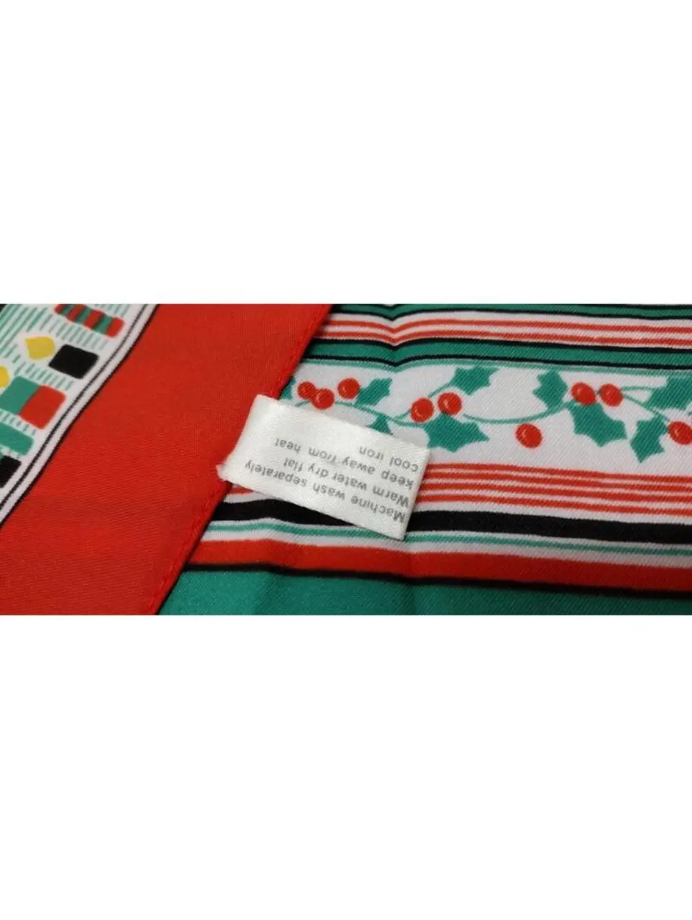 Vintage Holiday 1970s Large Scarf Menswear Italy Merry Christmas Candles Red 27